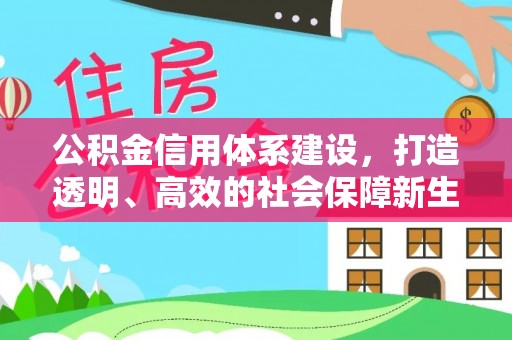 支付公积金信用体系建设，打造透明、高效的社会保障新生态